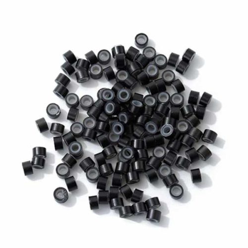 Micro Rings Silicone Lined for I-TIP Hair Extension Black 100pcs