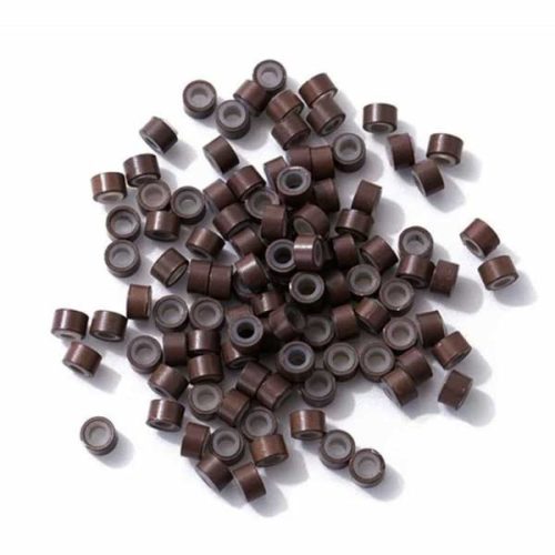 Micro Rings Silicone Lined for I-TIP Hair Extension Dark Brown 100pcs