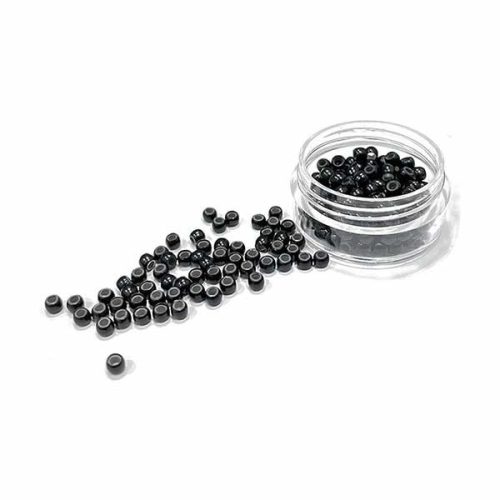 Nano Rings Silicone Lined for I-TIP Hair Extension Black 100pcs